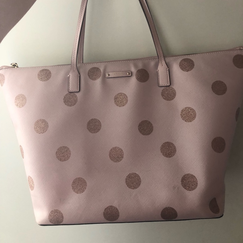 Pink and sparkly polka dot bag from Kate Spade!